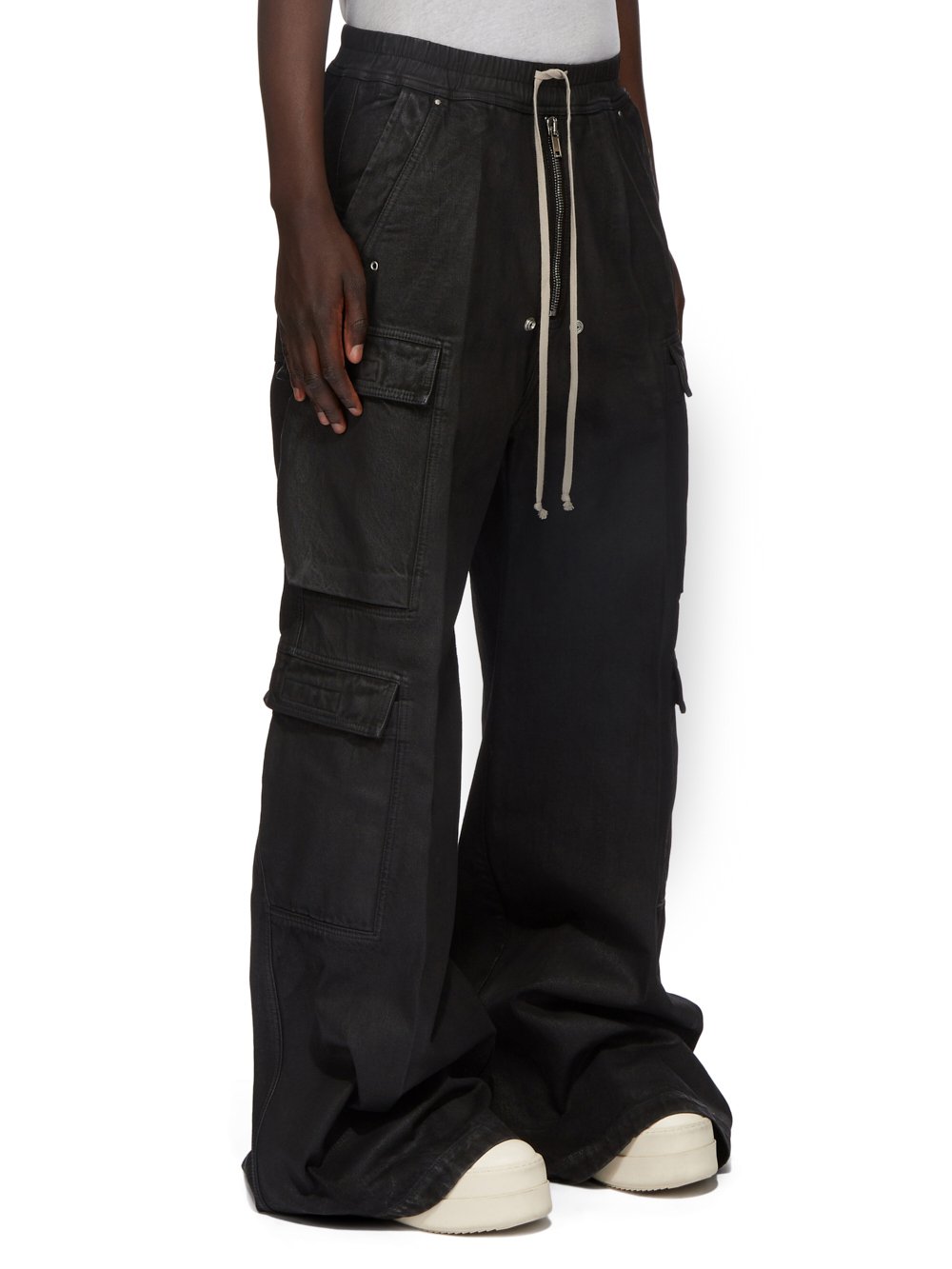 パンツ RICK OWENS DOUBLE CARGO JUMBO BELAS wax Double Cargo Jumbo Belas in Black Wax – SVRN