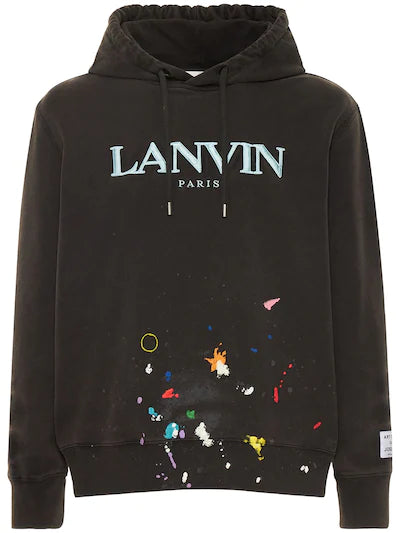 Gallery Dept X Lanvin Logo Hand Painted Washed Cotton Hoodie – Acroera