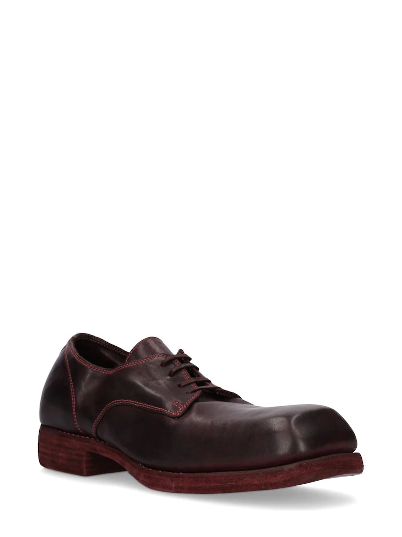 GUIDI 1896 DERBY LEATHER LACE-UP SHOES