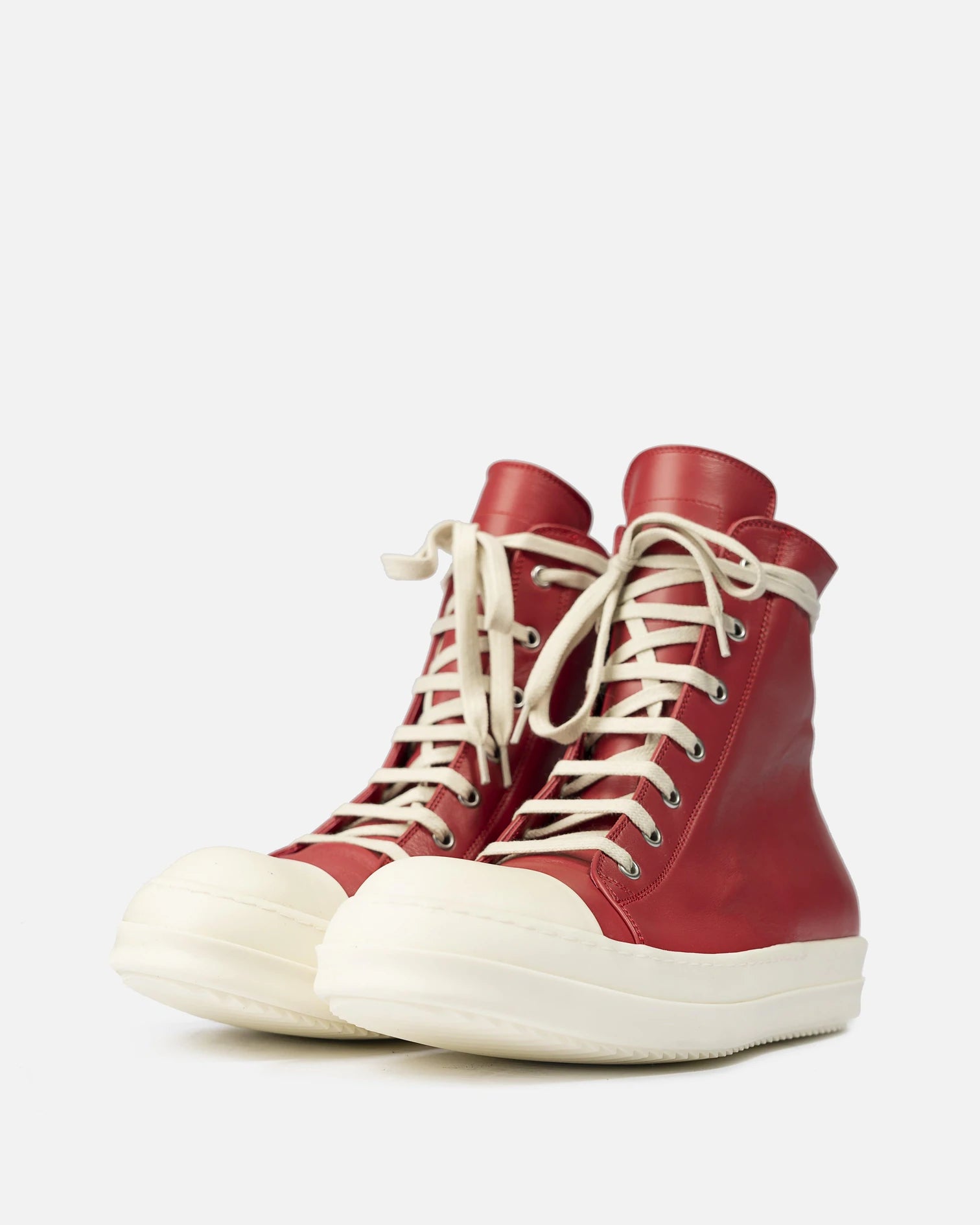 Rick Owens High Top Lace Up Ramones Sneakers Acroera