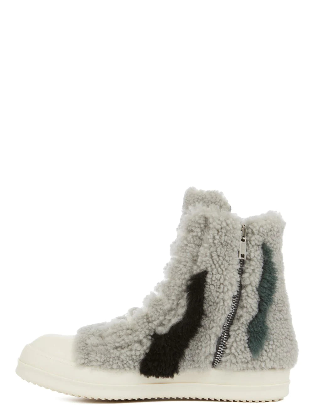 Rick Owens High Top Zebra Shearling Ramones Sneakers Acroera