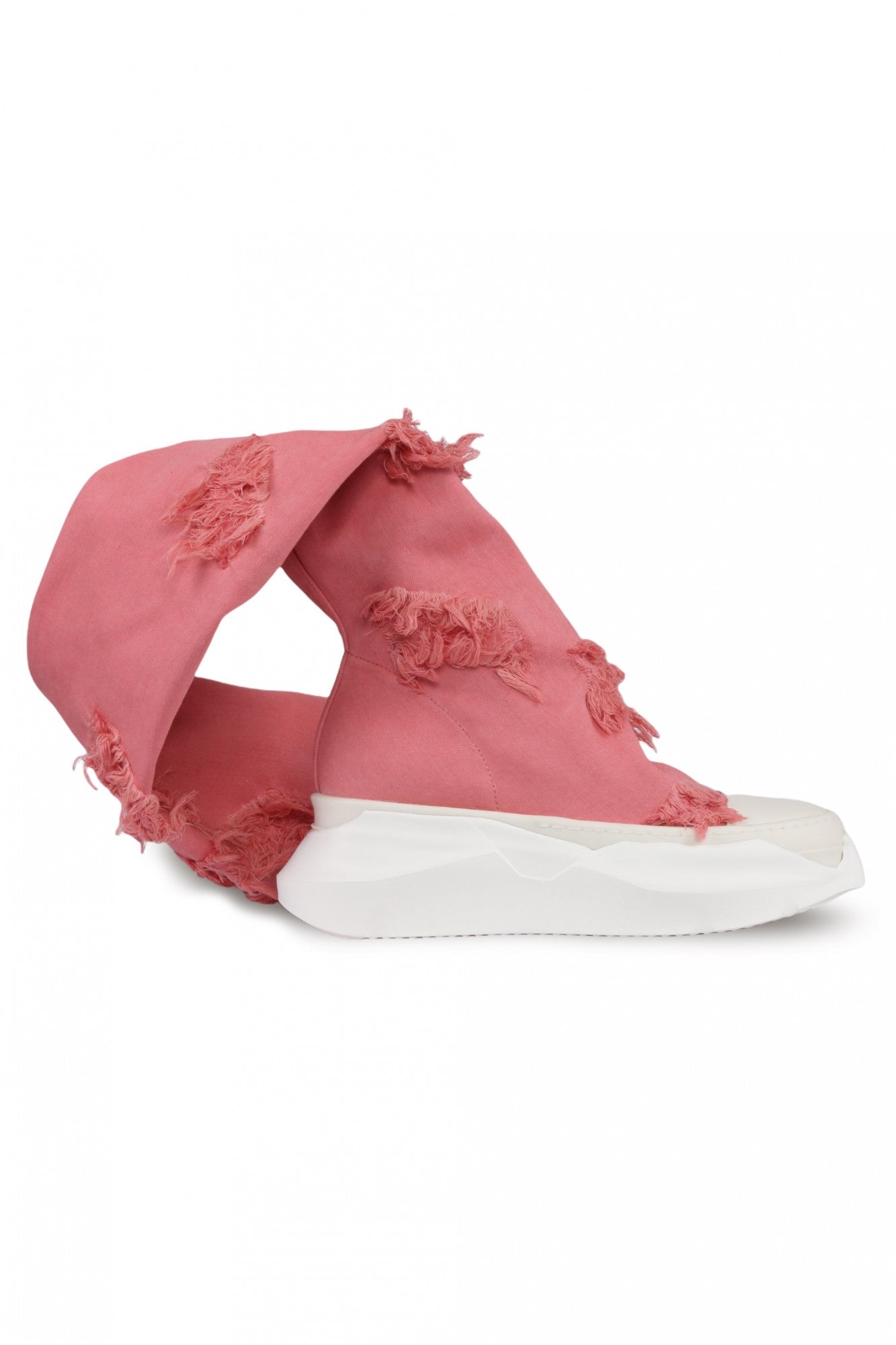 Rick Owens DRKSHDW Pink Distressed Abstract Socks Sneakers