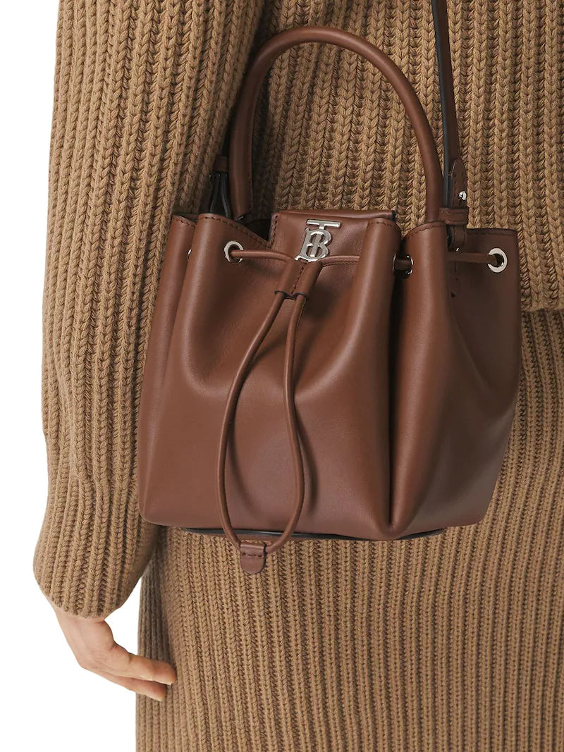 Burberry Two-Tone Leather Bucket Bag
