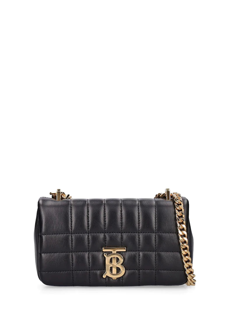 Burberry Sequinned Quilted Small Lola Bag in Black