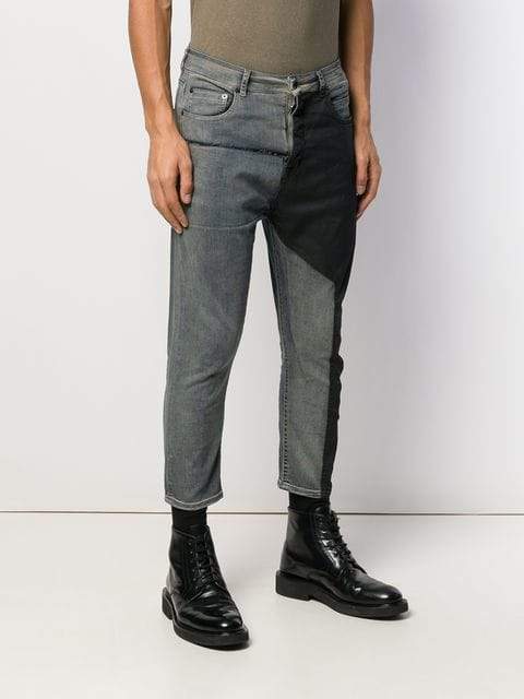 Rick Owens DRKSHDW Babel Cropped Combo Jeans