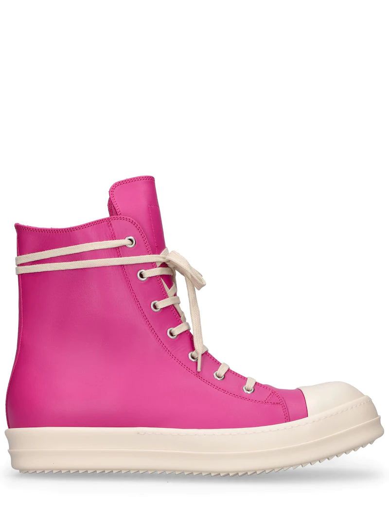 Rick Owens Mainline High-Top Pink Ramones Sneakers-RU01C4890-LPO
